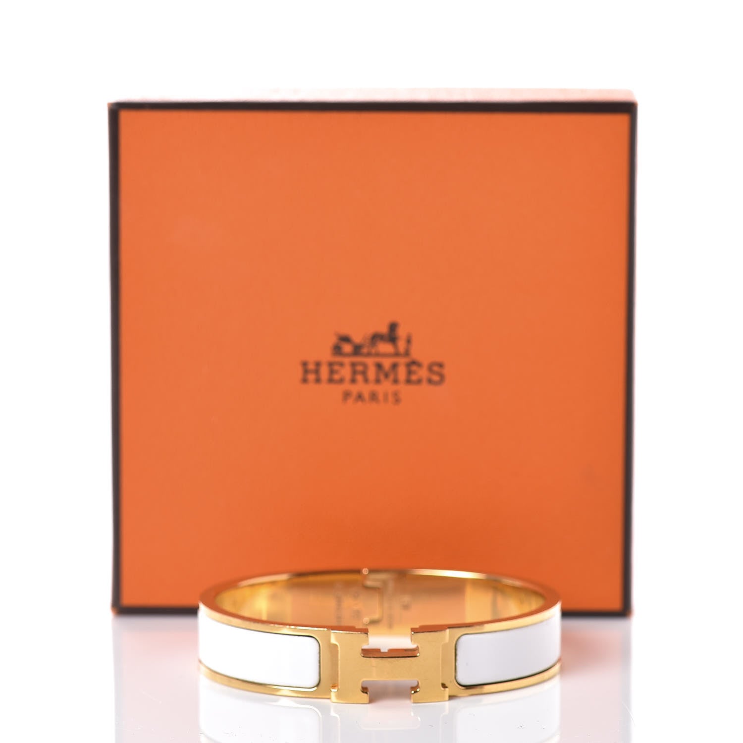 Hermes Enamel Narrow Clic Clac H Bracelet PM White 5 of 5