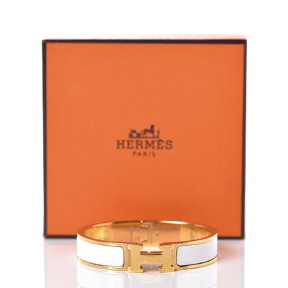 Hermes Enamel Narrow Clic Clac H Bracelet PM White 5 of 5