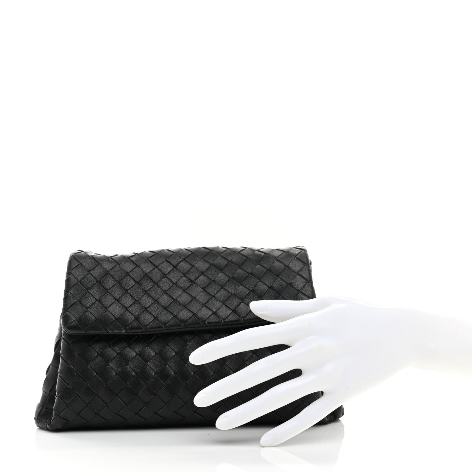 Bottega Veneta Nappa Intrecciato Flap Clutch Black 2 of 9