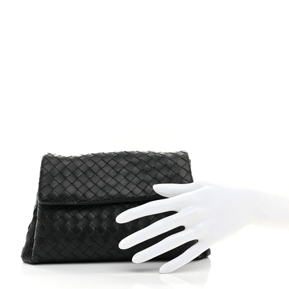 Bottega Veneta Nappa Intrecciato Flap Clutch Black 2 of 9