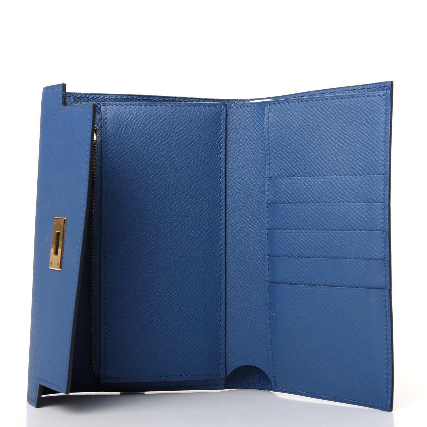 Hermes Epsom Medium Kelly Wallet Bleu Agate 5 of 6