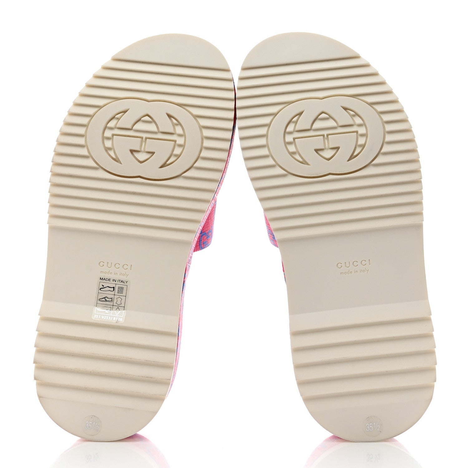 Gucci GG Supreme Joy Monogram Angelina Platform Slide Sandals 35.5 Fuxia Blue 5 of 9