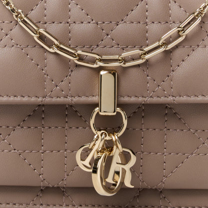 Christian Dior Lambskin Cannage Lady Dior Chain Pouch Warm Taupe 10 of 12