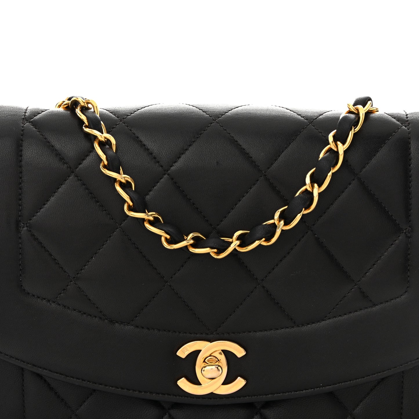 Lambskin Quilted Small Single Flap Black