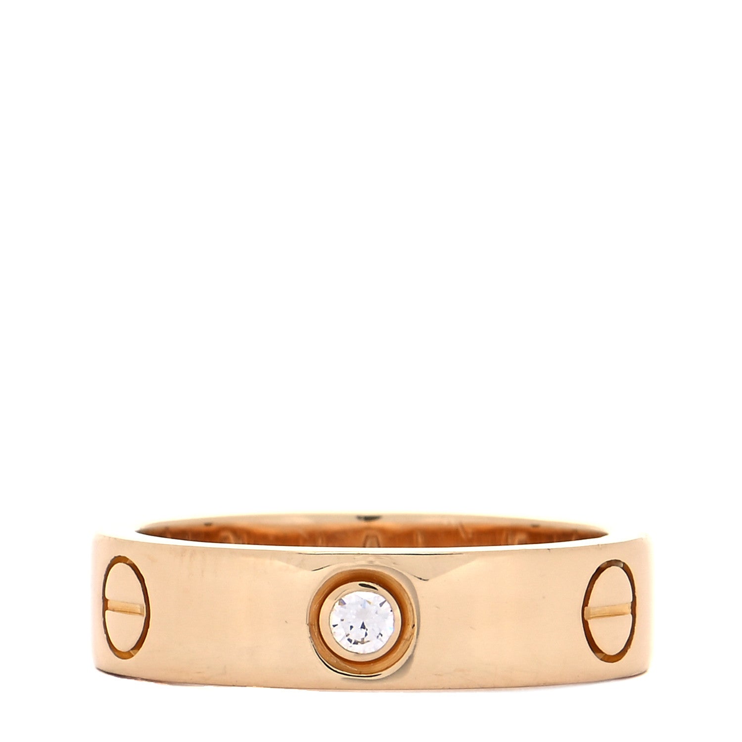 Cartier 18K Yellow Gold 3 Diamond 5.5mm LOVE Ring 57 8 1 of 4