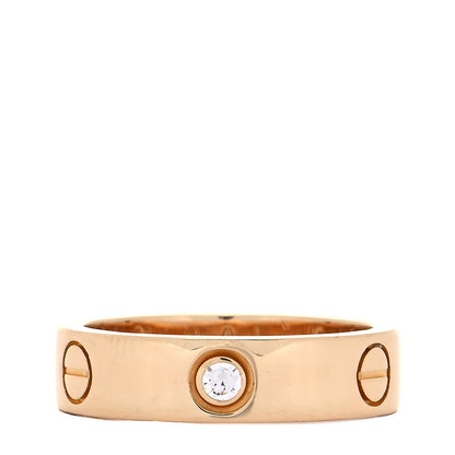 Cartier 18K Yellow Gold 3 Diamond 5.5mm LOVE Ring 57 8 1 of 4