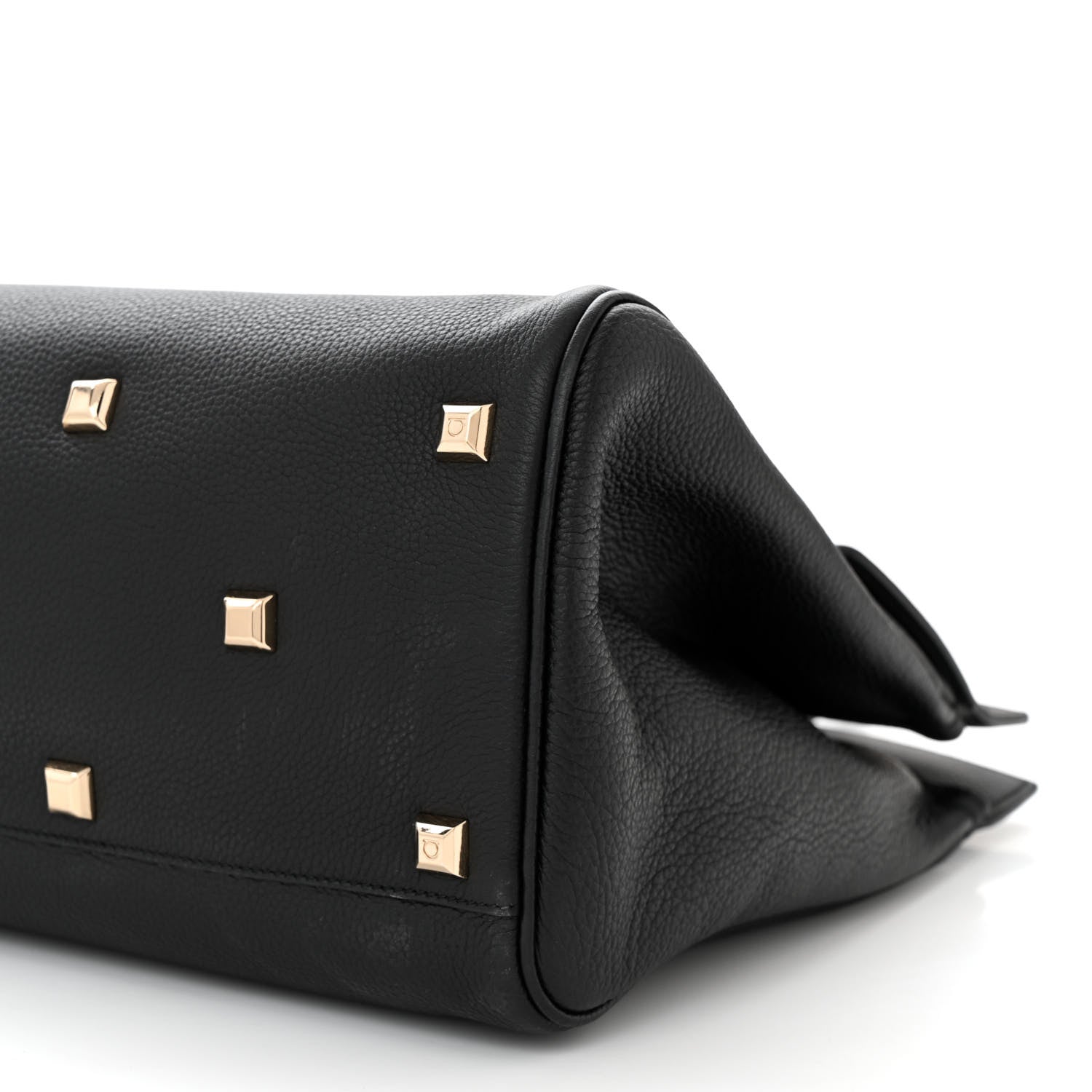 Salvatore Ferragamo Calfskin Large Studio Bag Black 9 of 9