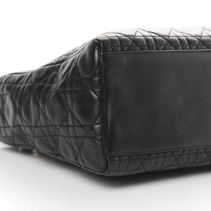 Christian Dior Lambskin Cannage Medium Lady Dior Black 9 of 15