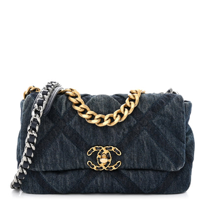 Chanel Denim Quilted Medium Chanel 19 Flap Blue 1 of 11