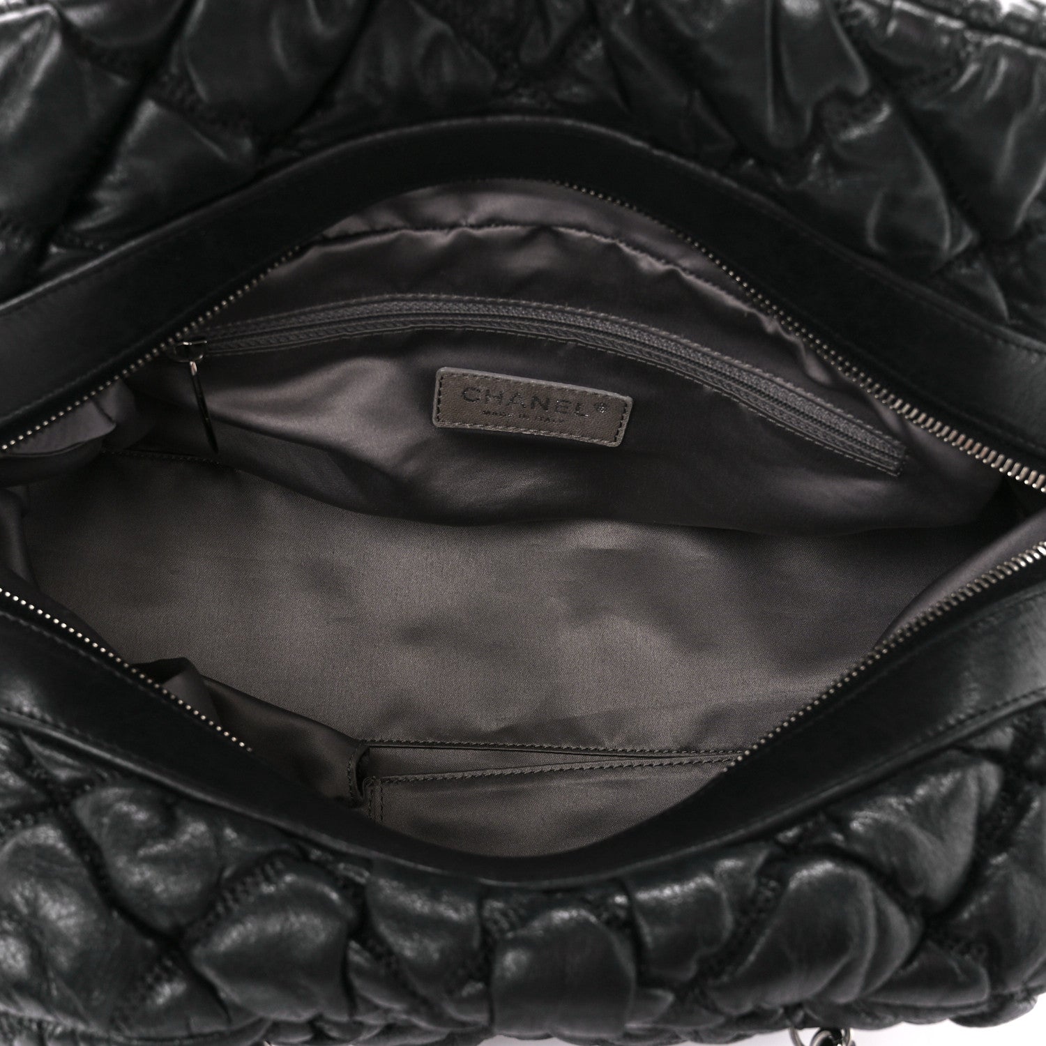 Chanel Calfskin Bubble Quilt Bowler Black 5 of 12