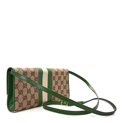 Gucci Monogram Bamboo Web Clutch Green 2 of 7