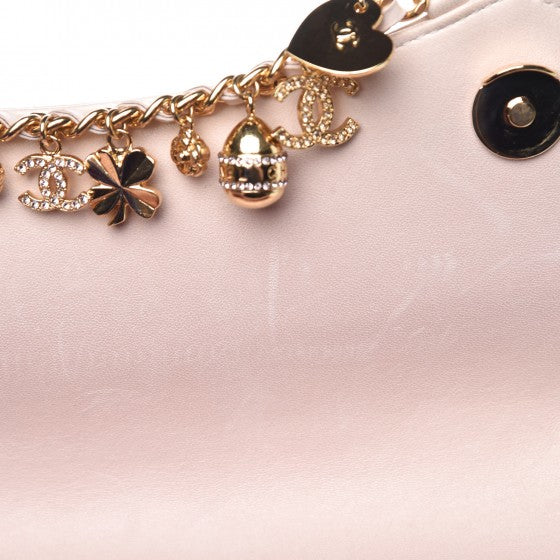 Chanel Lambskin Quilted Crystal Chocolate Bar Charm Flap Light Pink 12 of 12