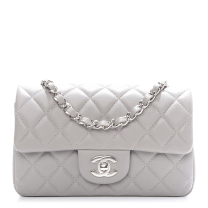 Chanel Lambskin Quilted Mini Rectangular Flap Grey 1 of 10