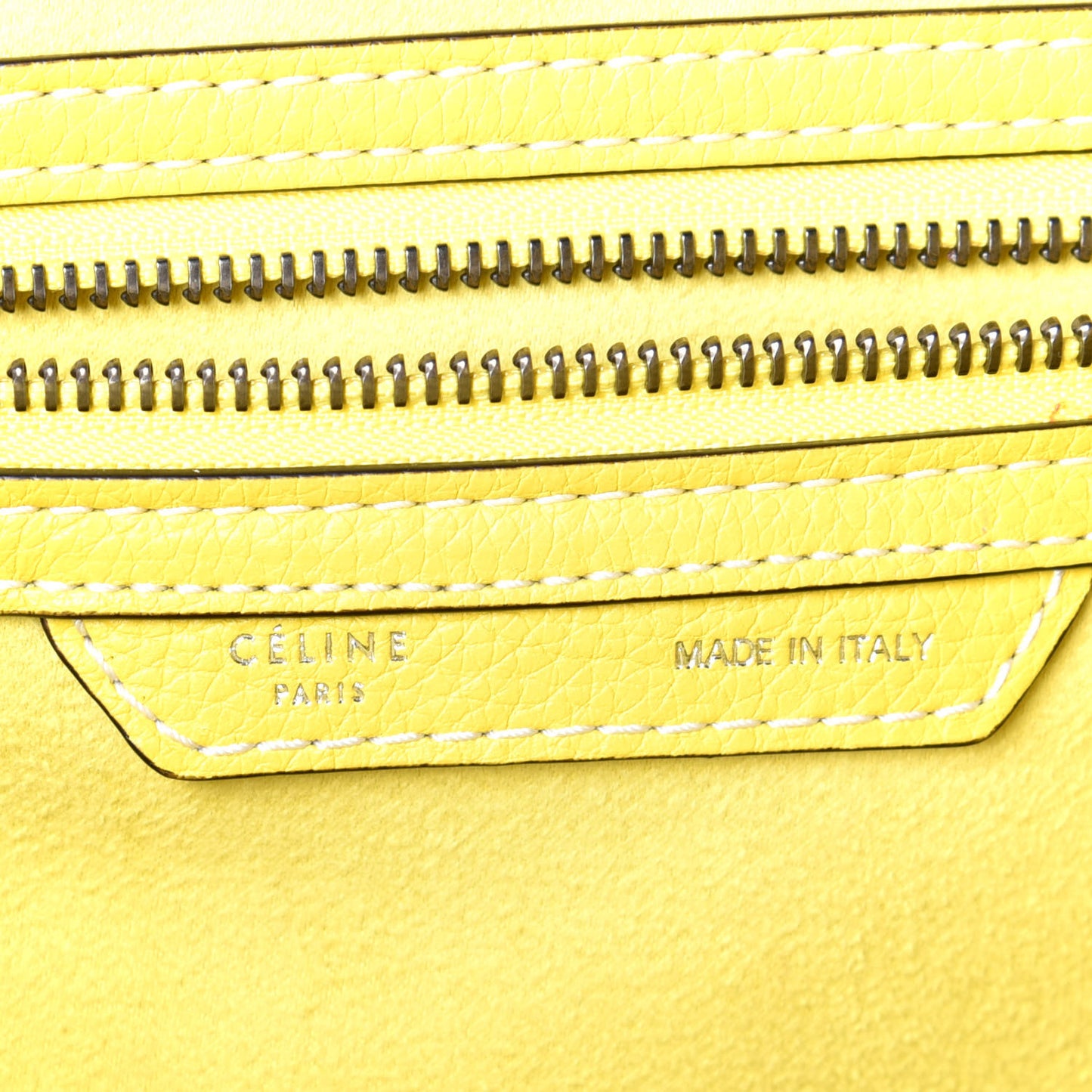 Drummed Calfskin Mini Luggage Citron