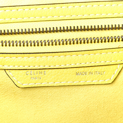 Celine Drummed Calfskin Mini Luggage Citron 6 of 8