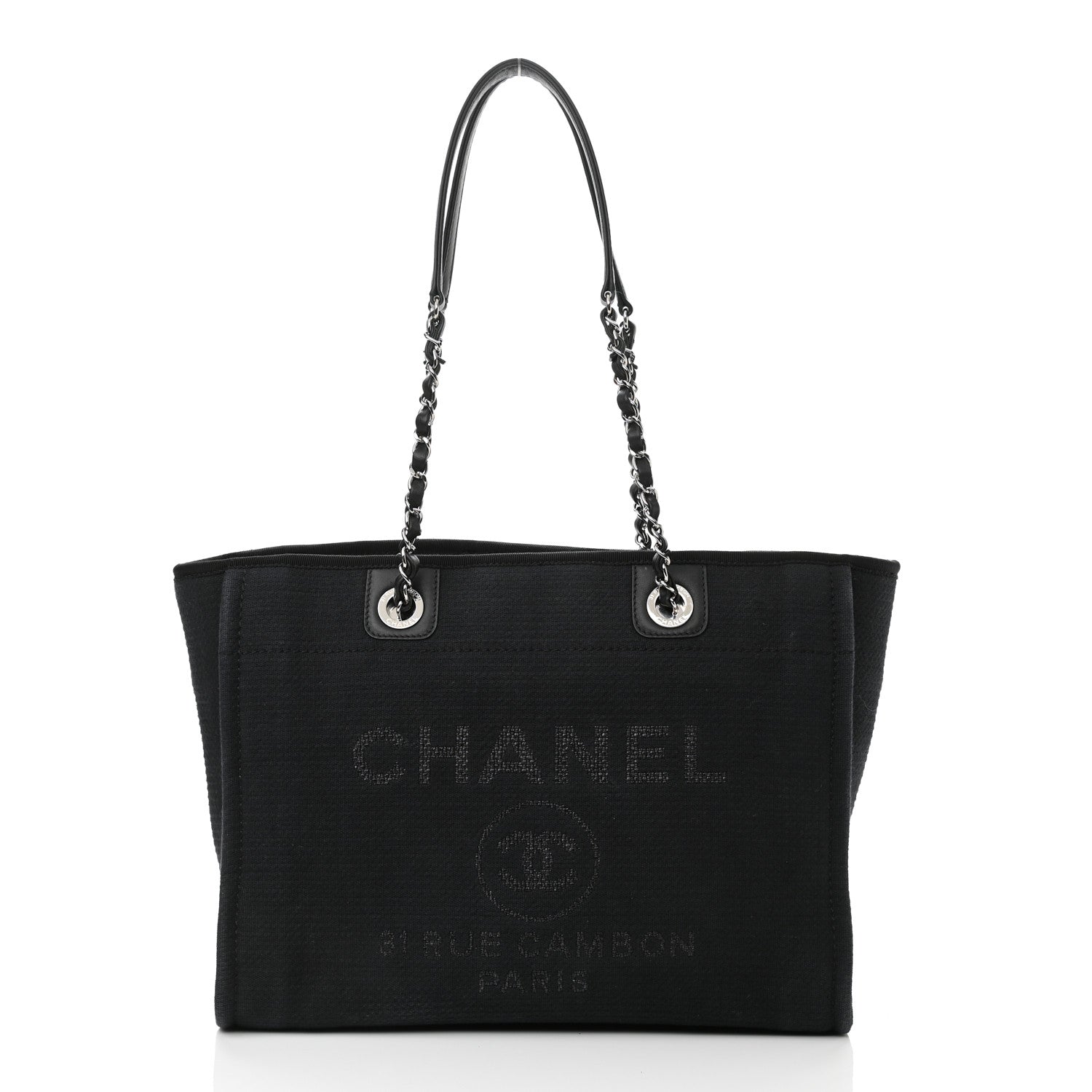 Chanel Mixed Fibers Small Deauville Tote Black 4 of 13