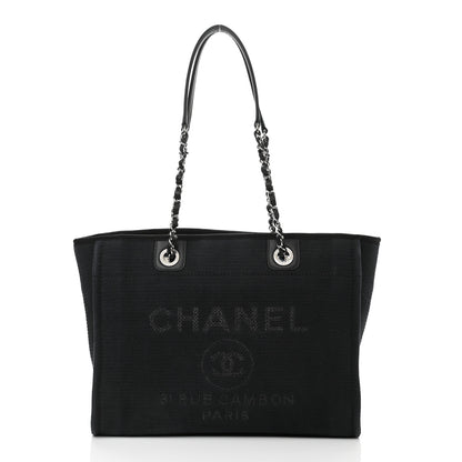 Chanel Mixed Fibers Small Deauville Tote Black 4 of 13