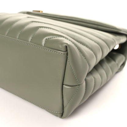 Saint Laurent Calfskin Y Quilted Monogram Medium Loulou Chain Satchel Light Sage 9 of 9
