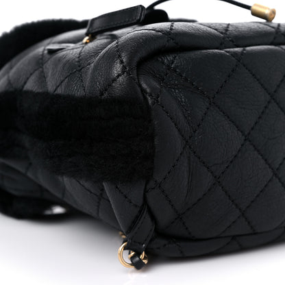 Chanel Lambskin Shearling Quilted CC Backpack Black 8 of 10