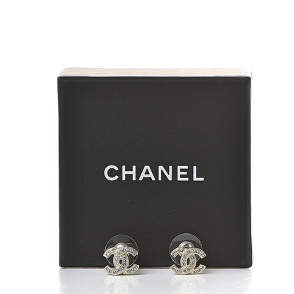 Chanel Crystal Mini CC Earrings Light Gold 5 of 5