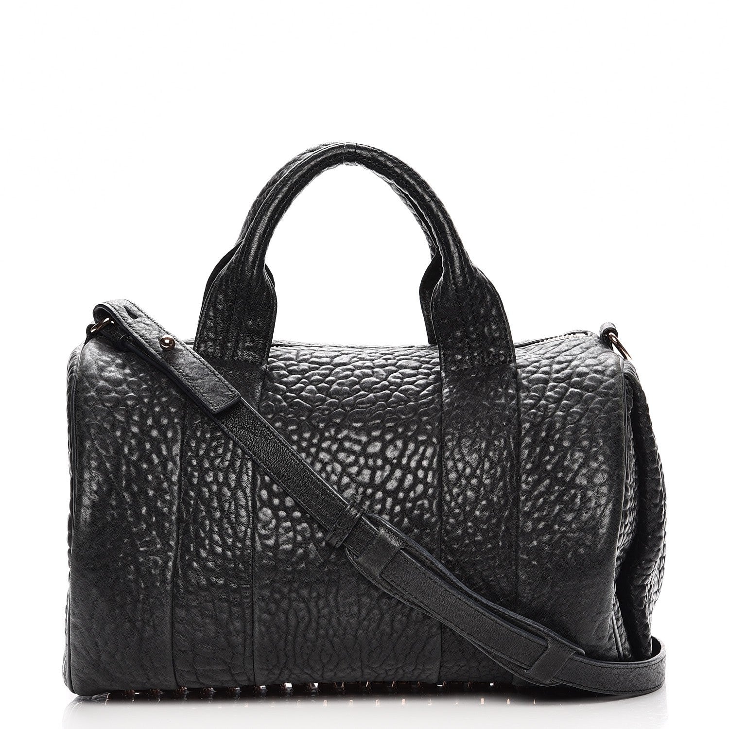 Alexander Wang Pebbled Lambskin Rocco Black Rose Gold Hardware 1 of 11