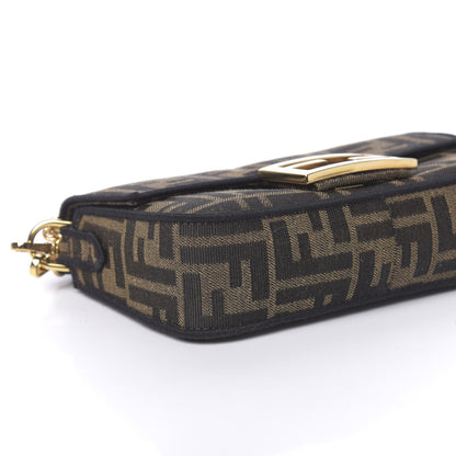 Fendi Fabric Jacquard FF 1974 Mini Baguette Tobacco Moro Black 8 of 10