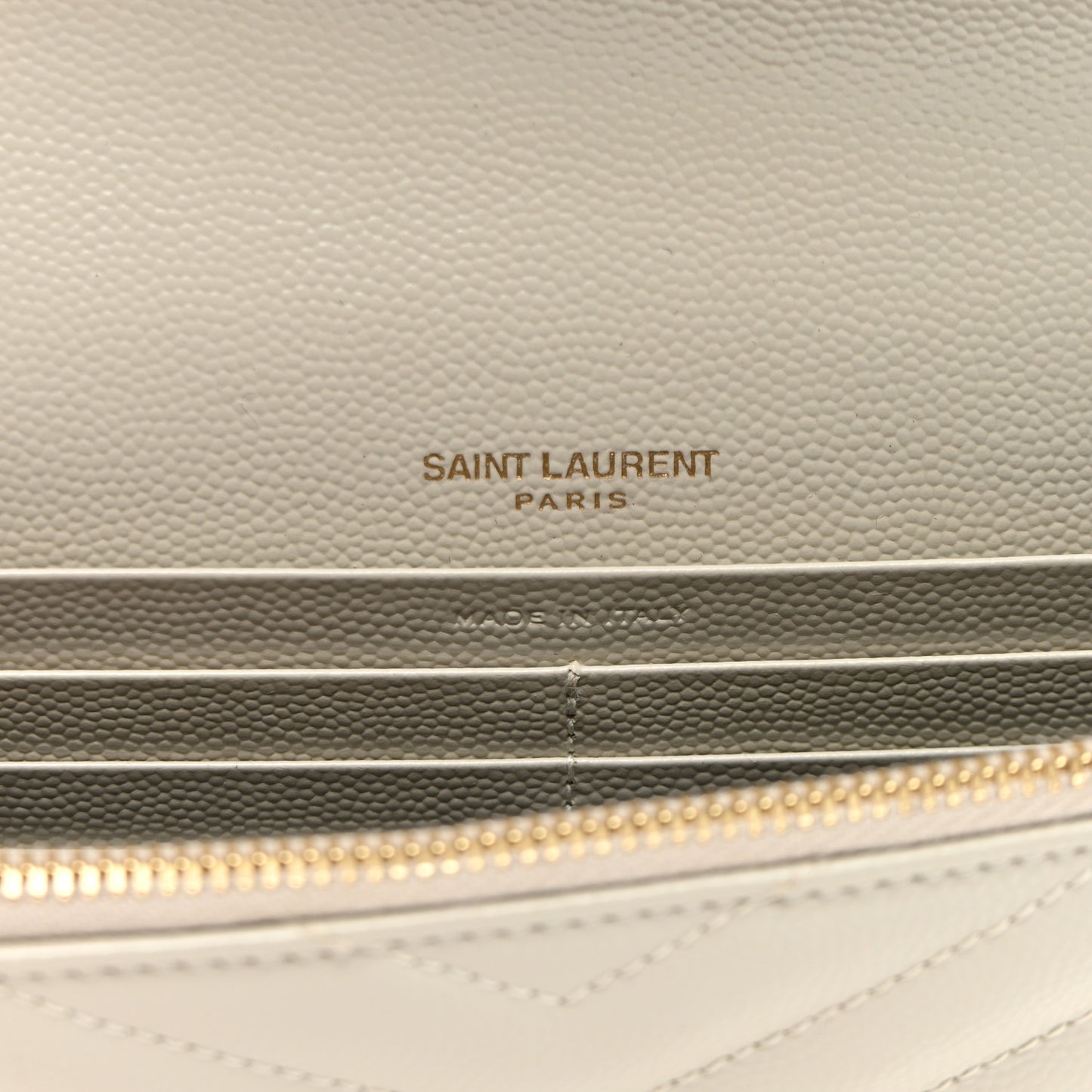 Grain De Poudre Matelasse Chevron Monogram Envelope Chain Wallet Crema Soft