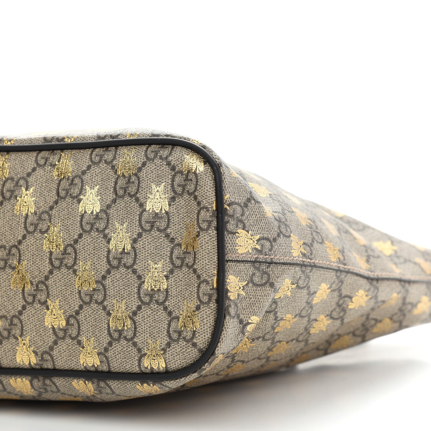 Gucci Soft GG Supreme Monogram Bees Small Crossbody Tote Beige Oro Black 9 of 9
