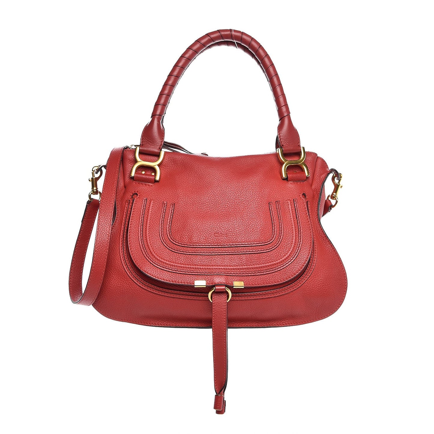 Calfskin Medium Marcie Satchel Red