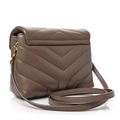 Saint Laurent Calfskin Y Quilted Monogram Toy Loulou Crossbody Bag Taupe 3 of 8