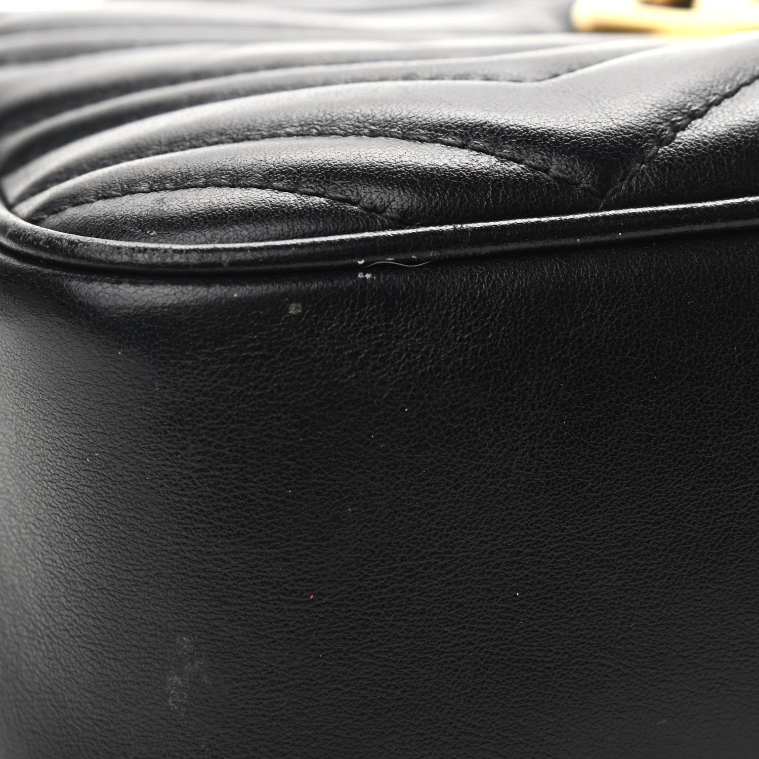 Gucci Calfskin Matelasse Small GG Marmont Chain Shoulder Bag Black 10 of 10