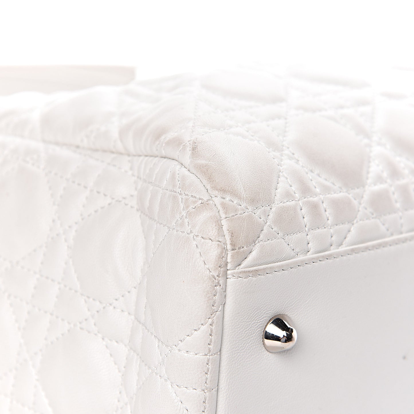 Lambskin Cannage Large Dior Soft Shopping Tote White
