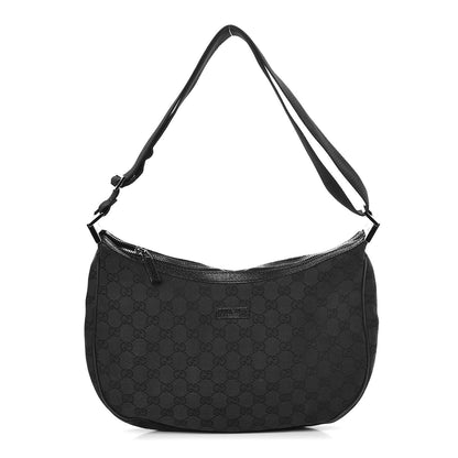Gucci Monogram Medium Half Moon Hobo Black 1 of 7