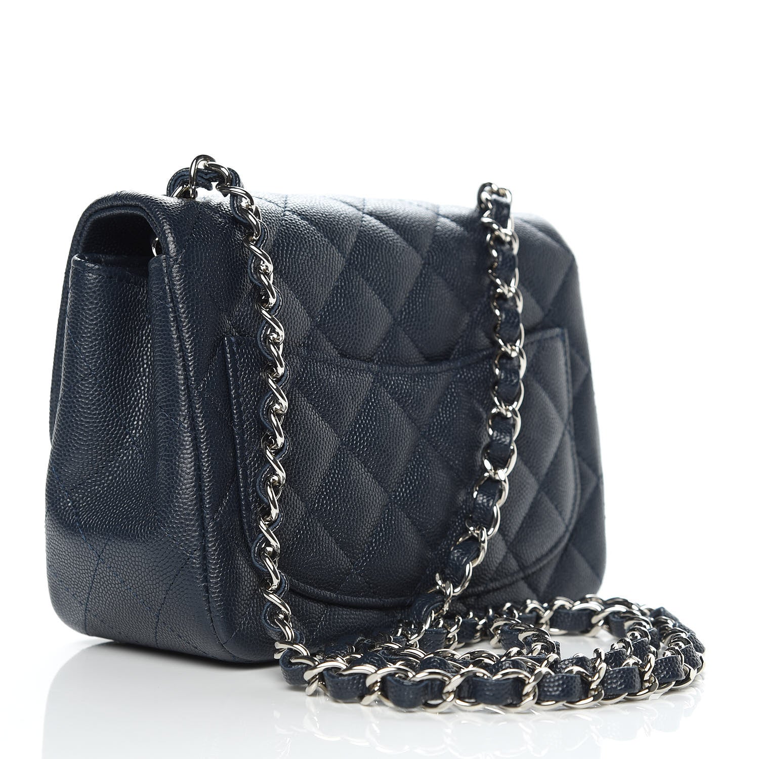 Chanel Caviar Quilted Mini Square Flap Navy 3 of 10