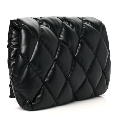 Balenciaga Nappa Calfskin Quilted Touch B Clutch Bag Black 3 of 9