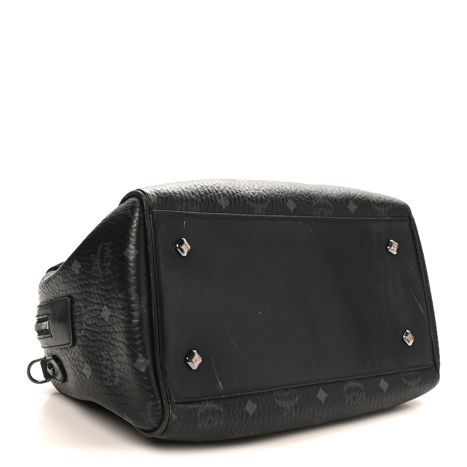 MCM Visetos Heritage Medium Boston Bag Black 4 of 10