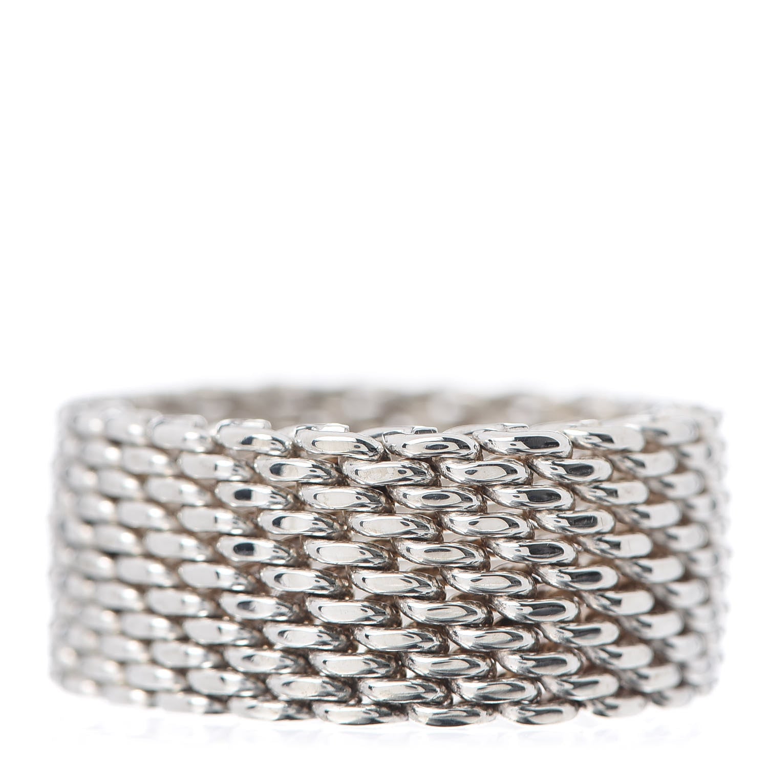 Tiffany Sterling Silver Somerset Mesh Ring 60 9 3 of 4