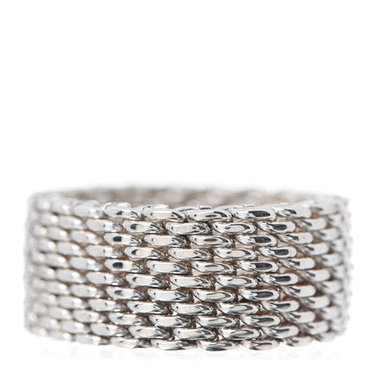 Tiffany Sterling Silver Somerset Mesh Ring 60 9 3 of 4