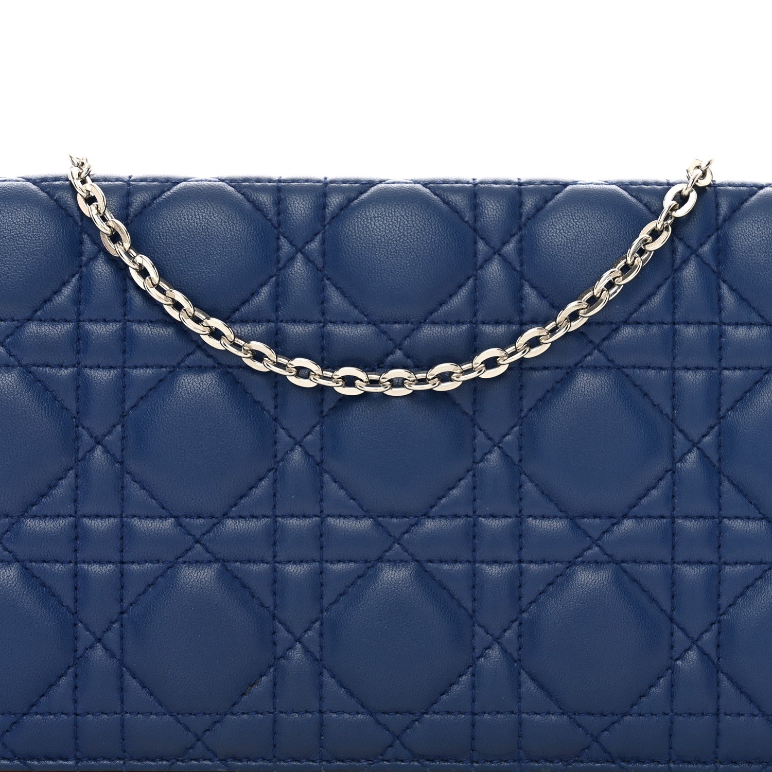 Christian Dior Lambskin Cannage Tri-Color Lady Dior Convertible Clutch Blue 5 of 13