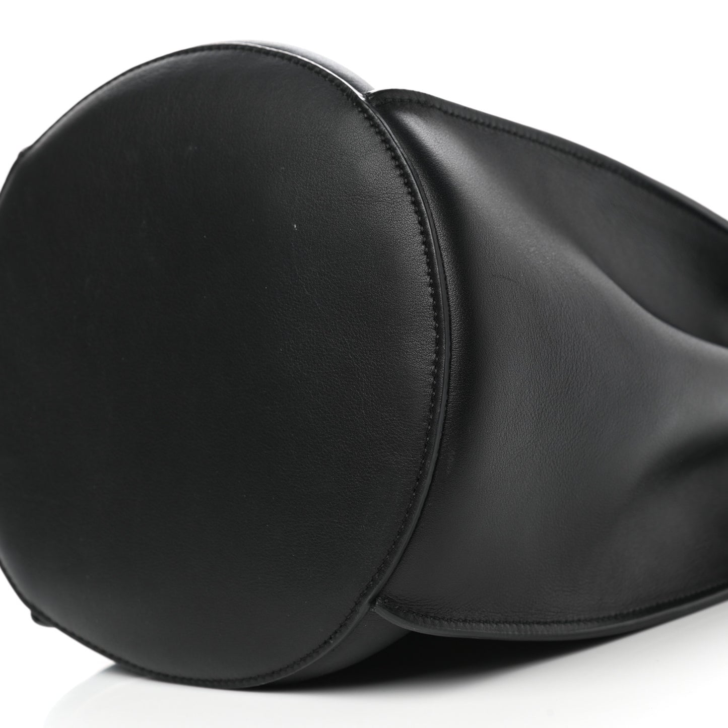 Smooth Calfskin Long Strap Big Bag Bucket Black