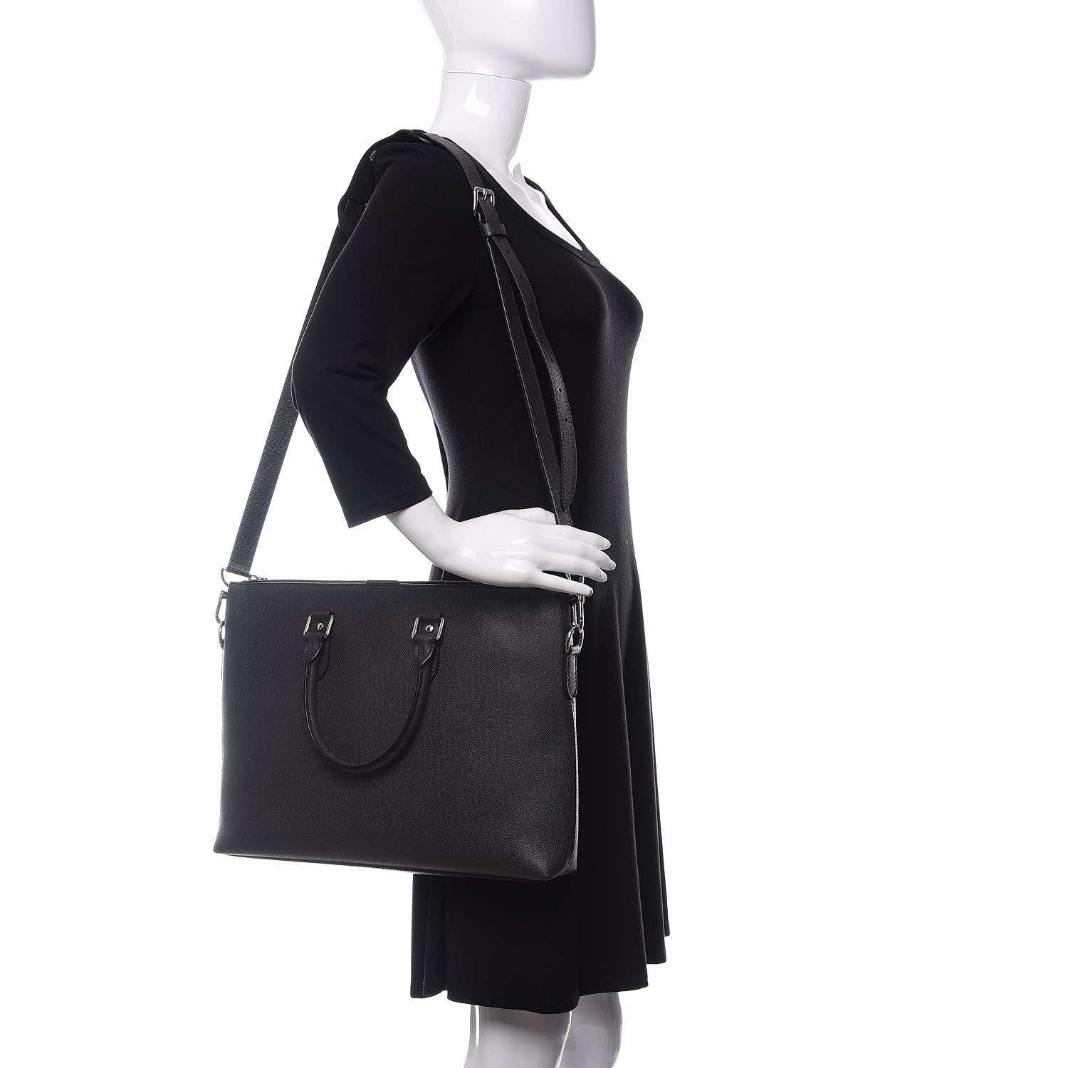 Louis Vuitton Taiga Anton Soft Briefcase Black 2 of 15