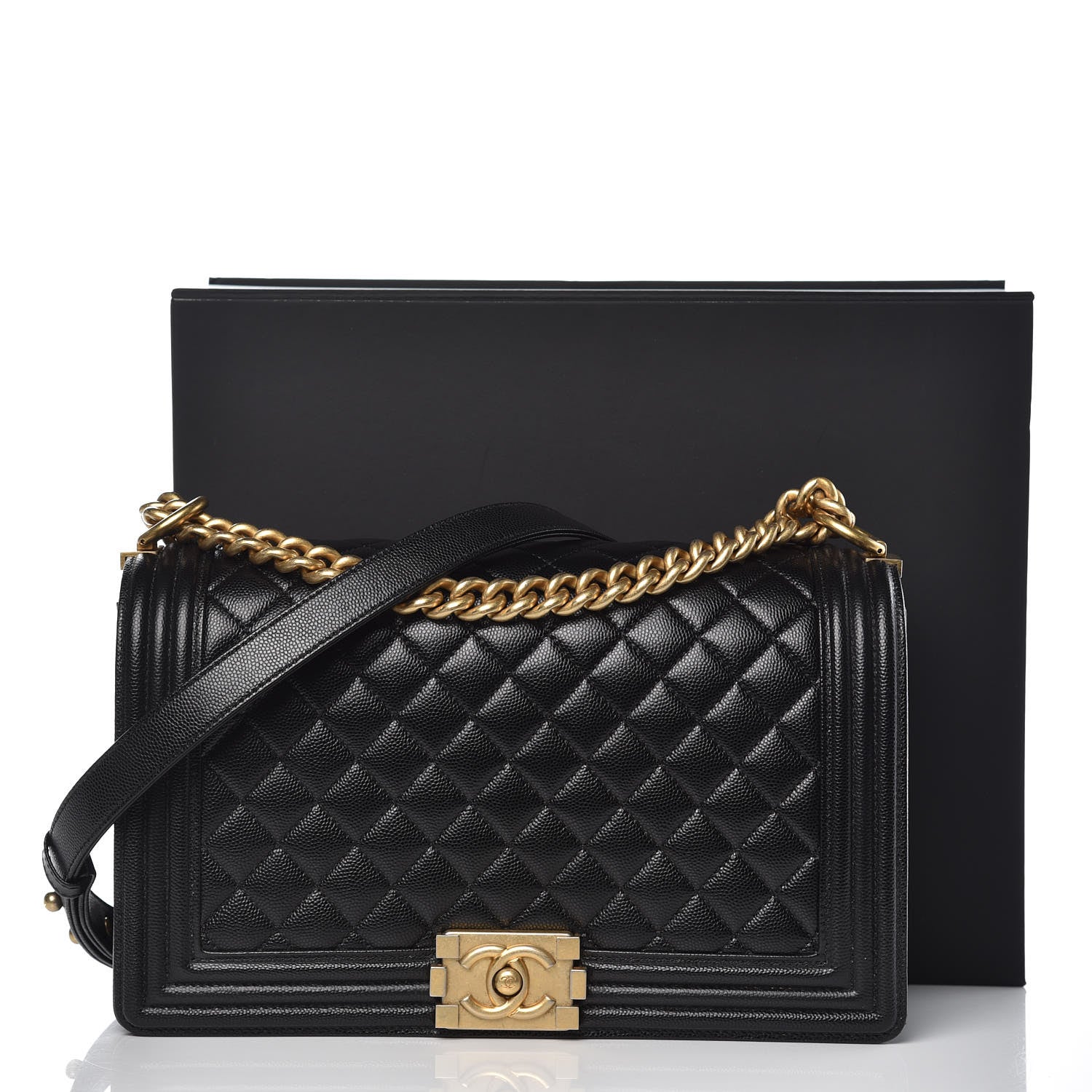 Chanel Caviar Quilted New Medium Boy Flap Black 11 of 11