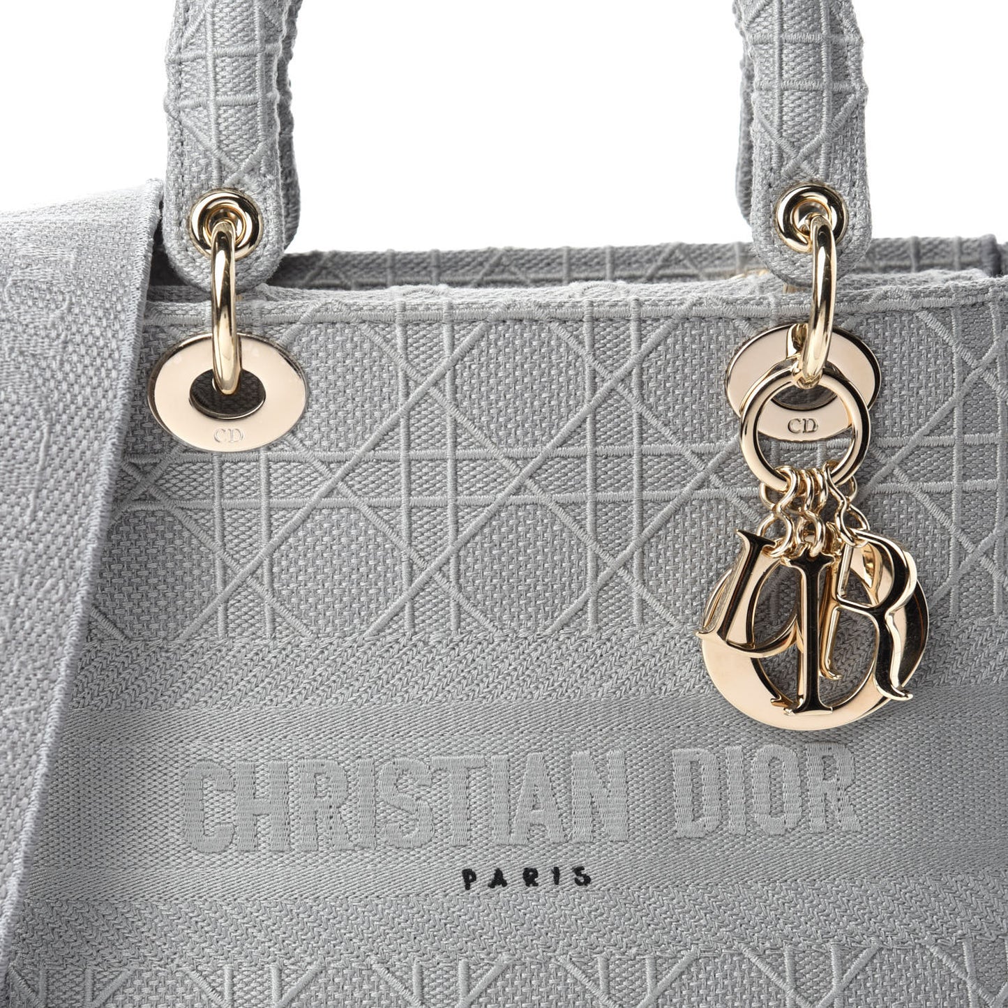 Canvas Embroidered Cannage Medium Lady D-Lite Gray