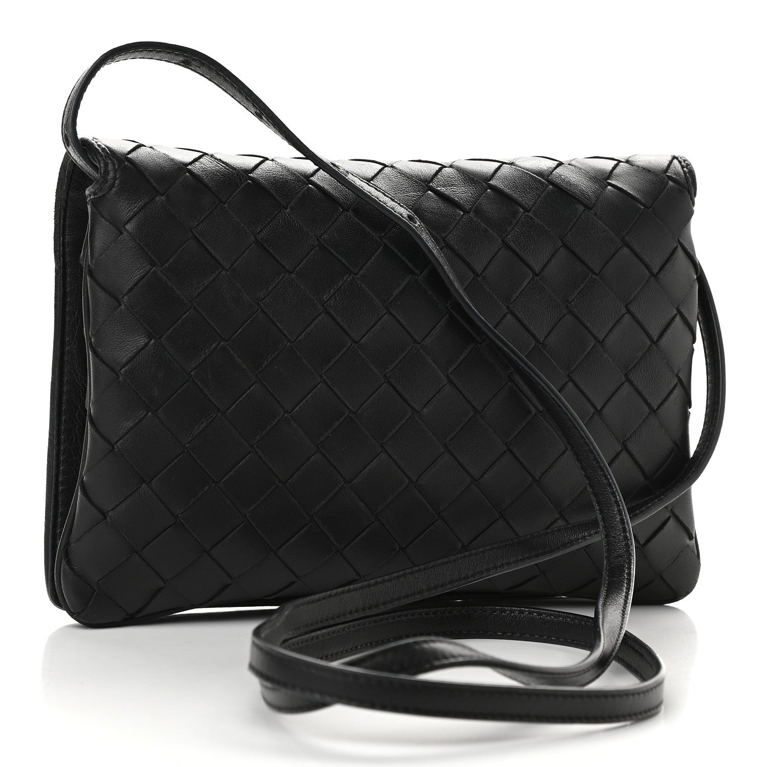 Bottega Veneta Nappa Intrecciato Flap Crossbody Black 2 of 9