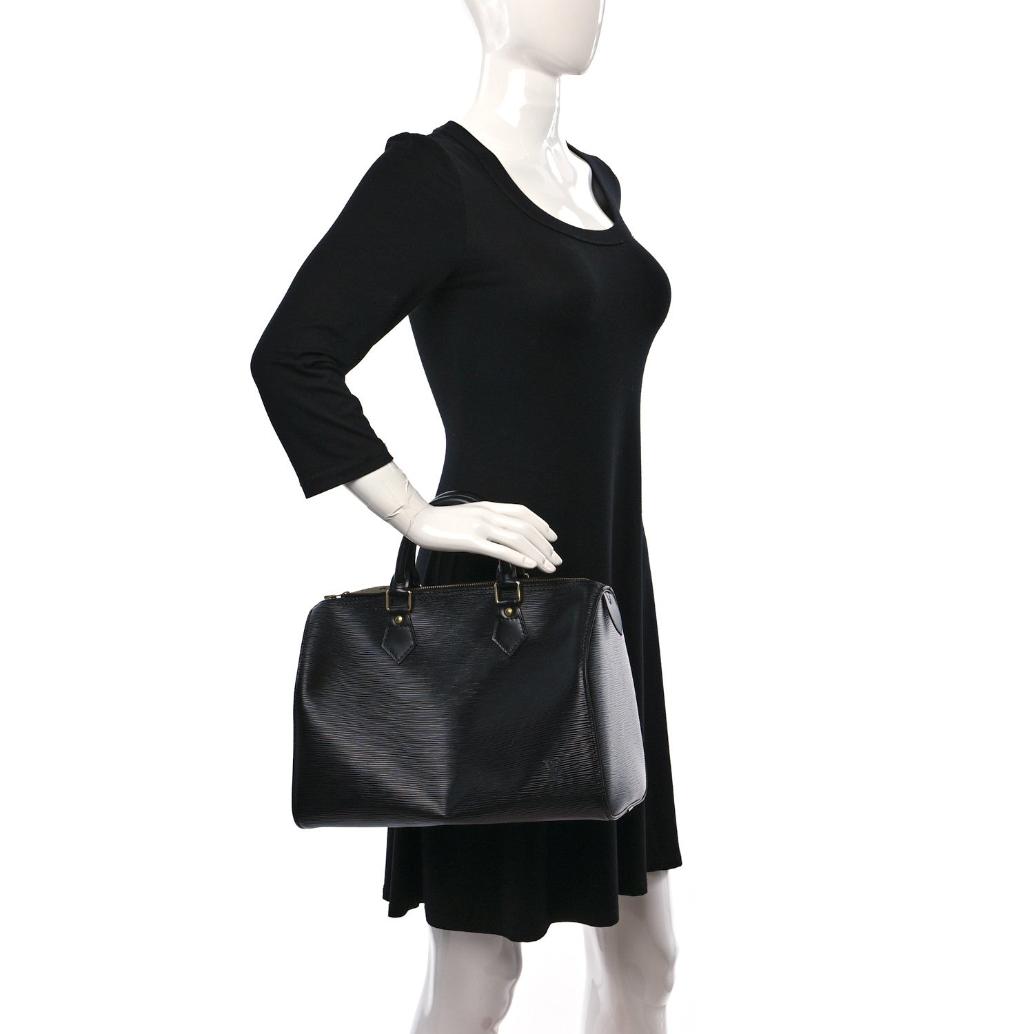 Louis Vuitton Epi Speedy 30 Black 2 of 8