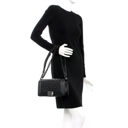Chanel Caviar Quilted Medium Boy Flap So Black 3 of 9