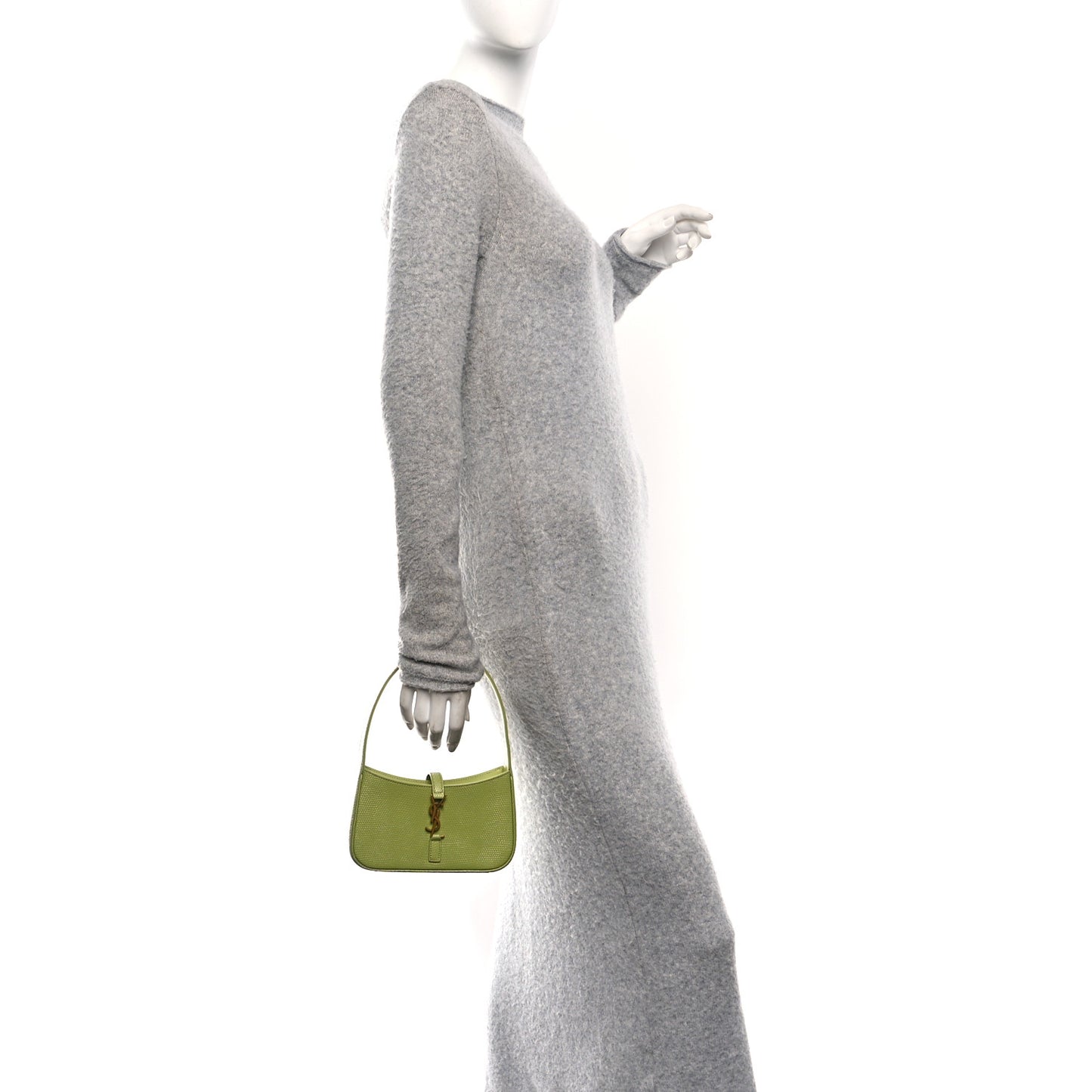 Calfskin Lizard Embossed Le 5 A 7 Mini Hobo Dull Lime