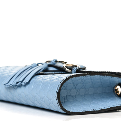 Gucci Soft Microguccissima Mini Emily Chain Shoulder Bag Mineral Blue 10 of 10