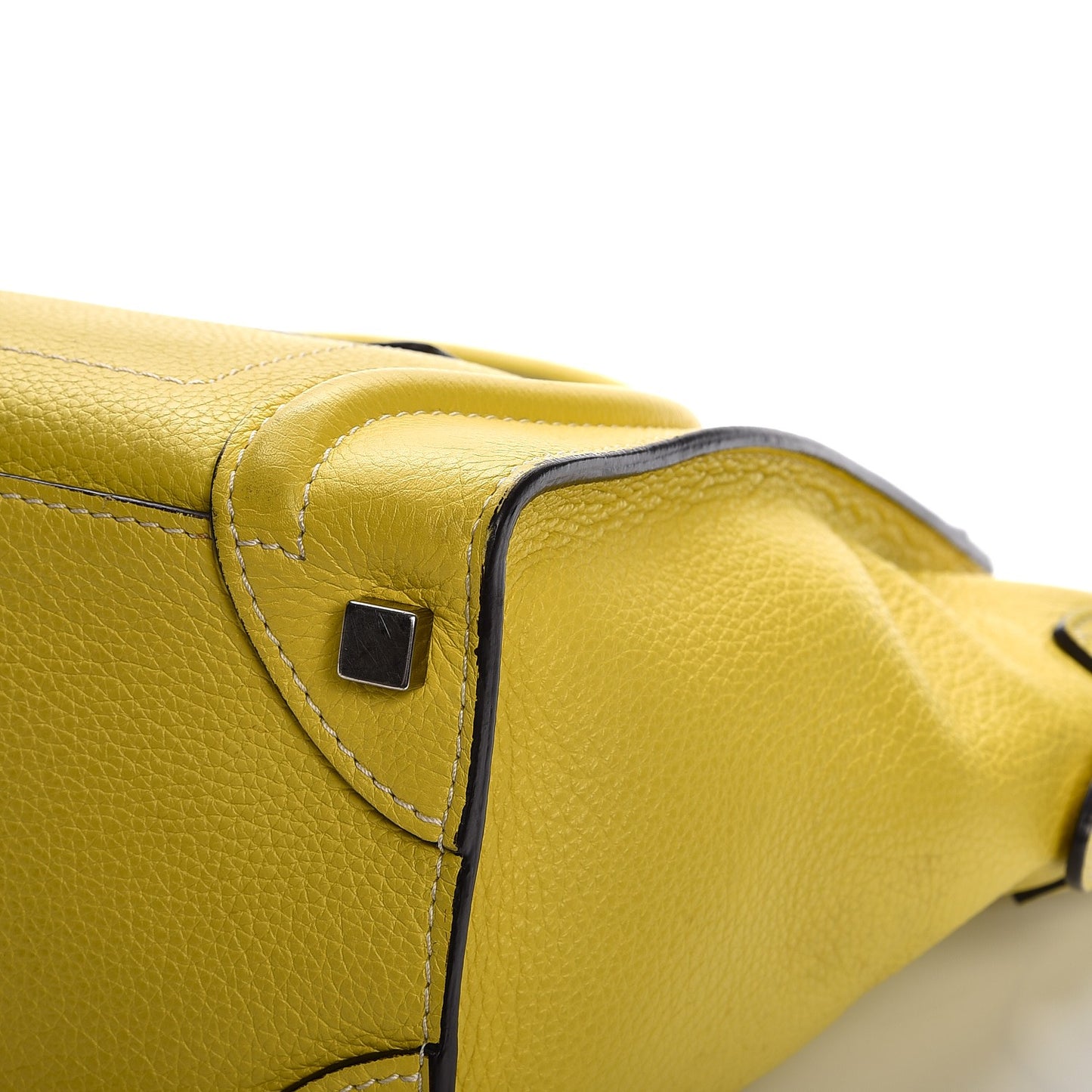 Drummed Calfskin Micro Luggage Citron