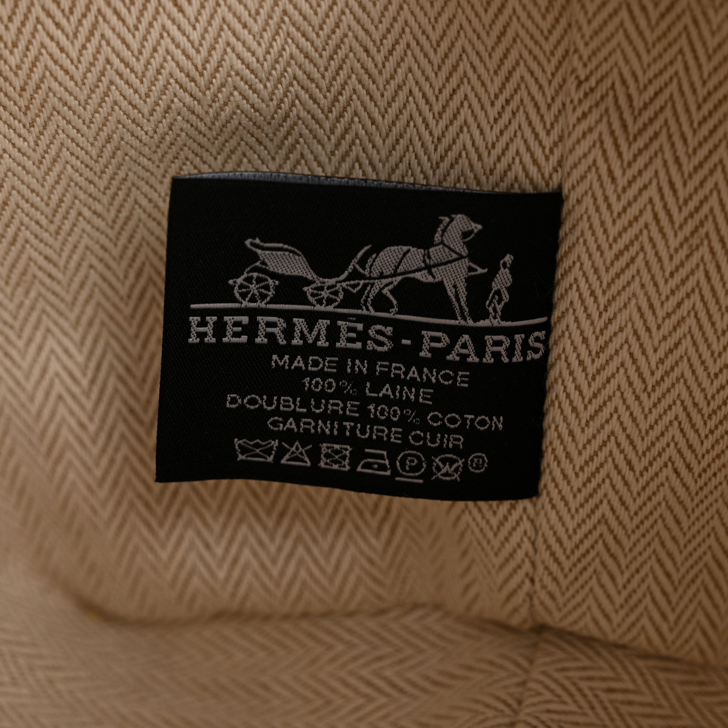 Hermes Wool Small Au Carre Bride-A-Brac Pouch Seigle 6 of 6